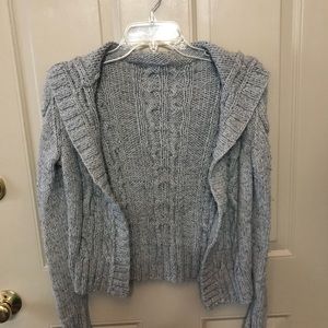 Gray hooded sweater
